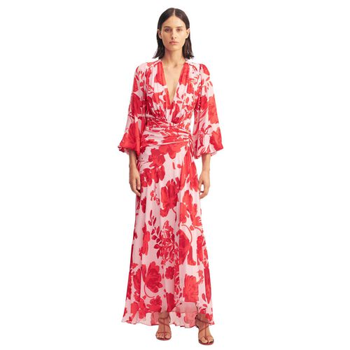 Shona Joy Aleyna Long Sleeve Ruched Maxi Dress